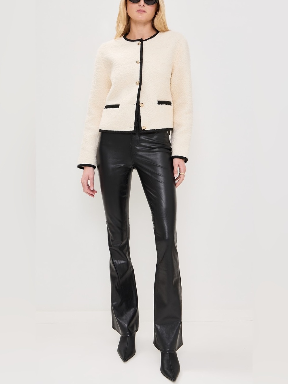 Veronica Beard Beverly High Rise Skinny Flare Vegan Leather 28 NWT